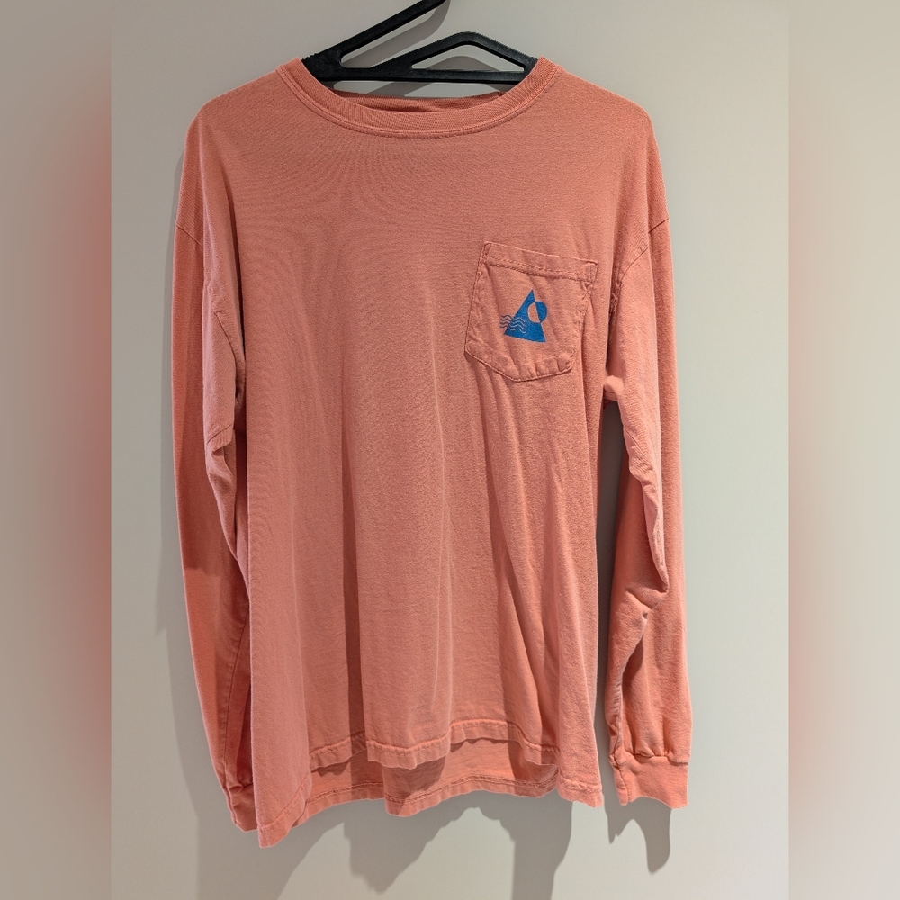 Only NY Men's Peach Long Sleeve Tee with Pocket